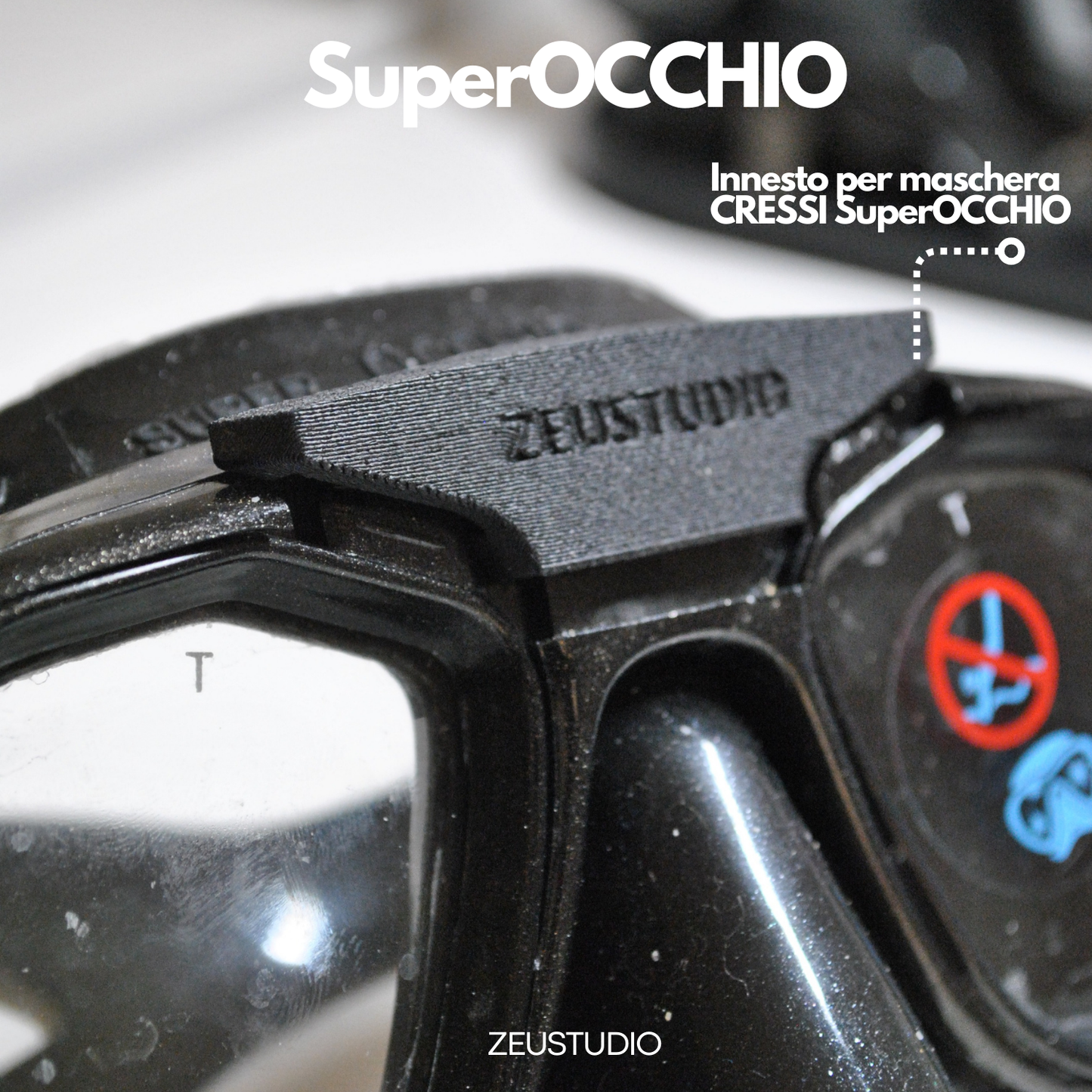 Innesto Blocco Lenti per Maschera Cressi Superocchio – Ricambio in ASA CF