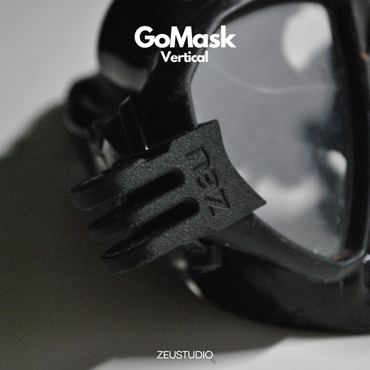 GoMask Vertical – Supporto GoPro per Maschera AquaLung, Inquadratura Verticale, Montaggio Rapido